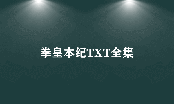 拳皇本纪TXT全集