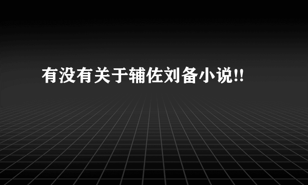 有没有关于辅佐刘备小说!!