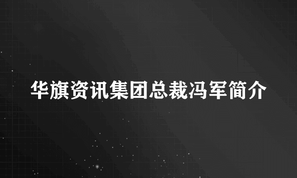 华旗资讯集团总裁冯军简介