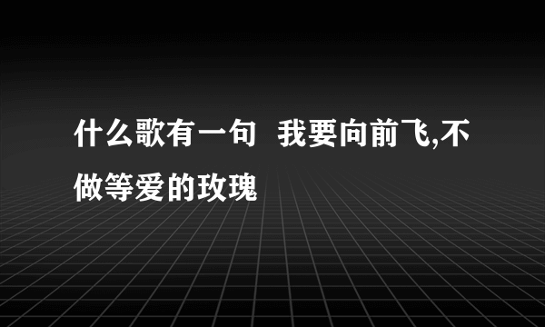 什么歌有一句  我要向前飞,不做等爱的玫瑰