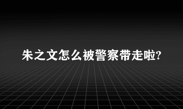 朱之文怎么被警察带走啦?