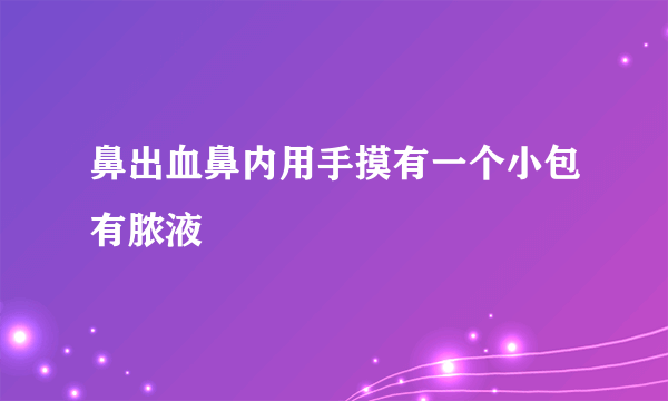 鼻出血鼻内用手摸有一个小包有脓液