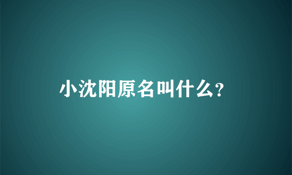 小沈阳原名叫什么？