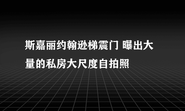 斯嘉丽约翰逊梯震门 曝出大量的私房大尺度自拍照