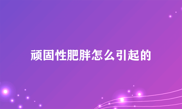 顽固性肥胖怎么引起的