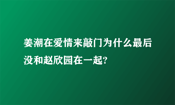 姜潮在爱情来敲门为什么最后没和赵欣园在一起?