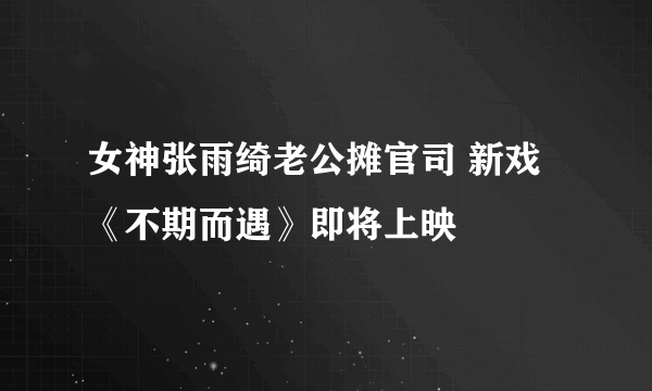 女神张雨绮老公摊官司 新戏《不期而遇》即将上映