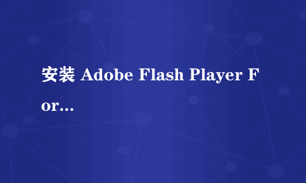 安装 Adobe Flash Player For Chrome