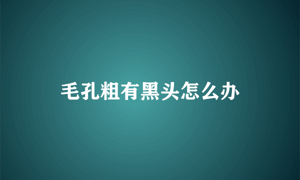 毛孔粗有黑头怎么办