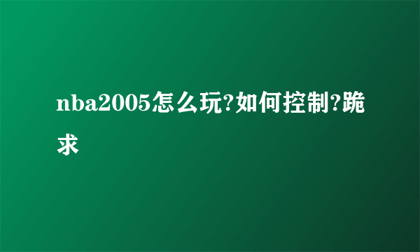 nba2005怎么玩?如何控制?跪求