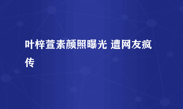 叶梓萱素颜照曝光 遭网友疯传