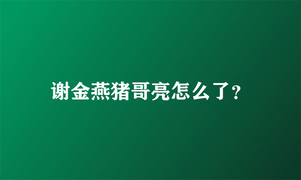 谢金燕猪哥亮怎么了？