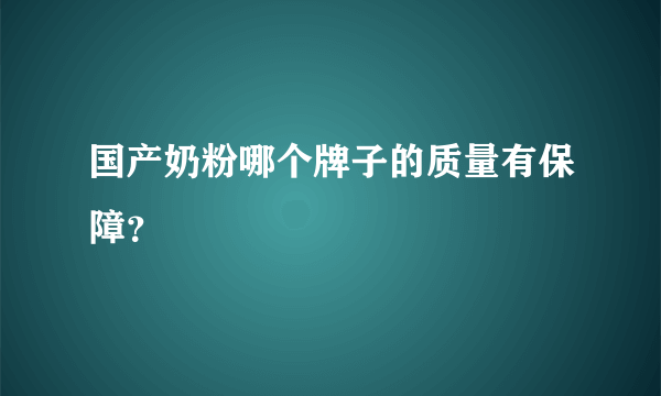 国产奶粉哪个牌子的质量有保障？