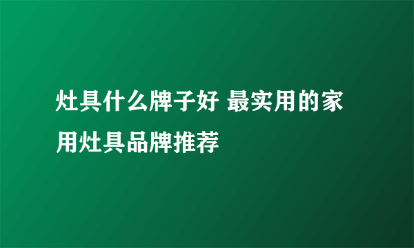 灶具什么牌子好 最实用的家用灶具品牌推荐