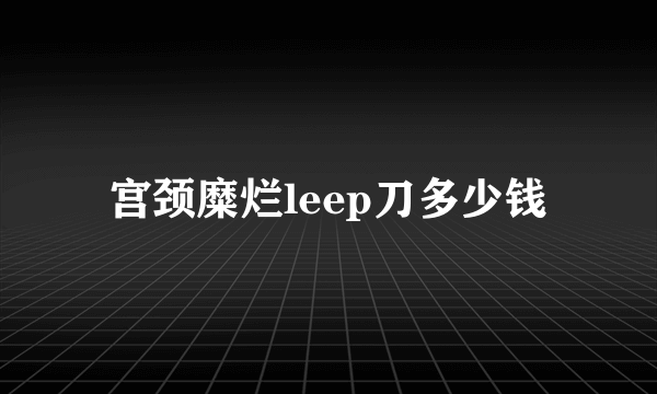 宫颈糜烂leep刀多少钱