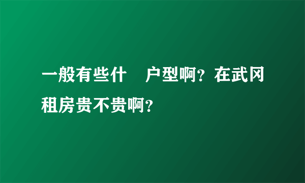 一般有些什麼户型啊？在武冈租房贵不贵啊？