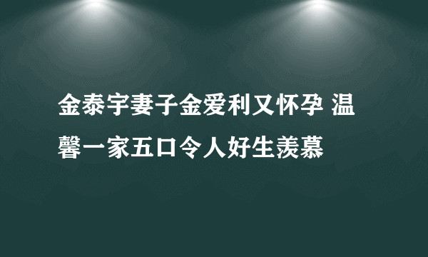 金泰宇妻子金爱利又怀孕 温馨一家五口令人好生羡慕