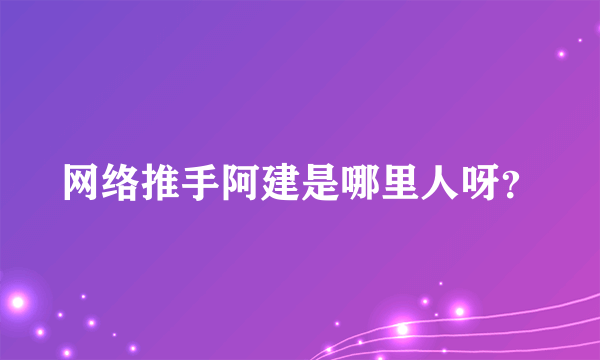 网络推手阿建是哪里人呀？