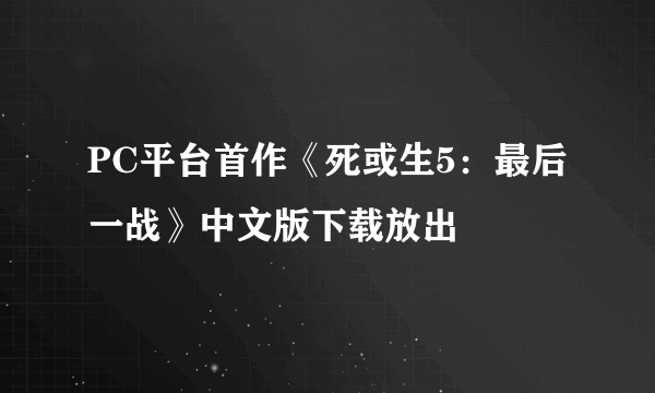 PC平台首作《死或生5：最后一战》中文版下载放出