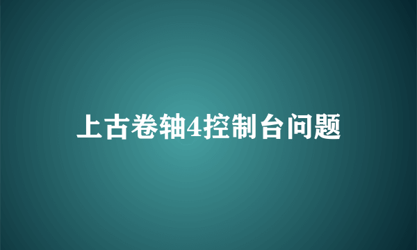 上古卷轴4控制台问题