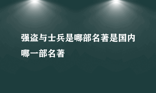 强盗与士兵是哪部名著是国内哪一部名著