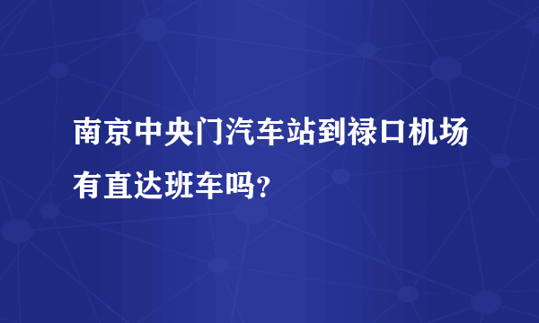 南京中央门汽车站到禄口机场有直达班车吗？