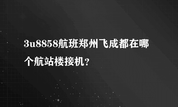 3u8858航班郑州飞成都在哪个航站楼接机？