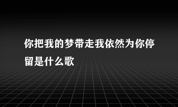 你把我的梦带走我依然为你停留是什么歌