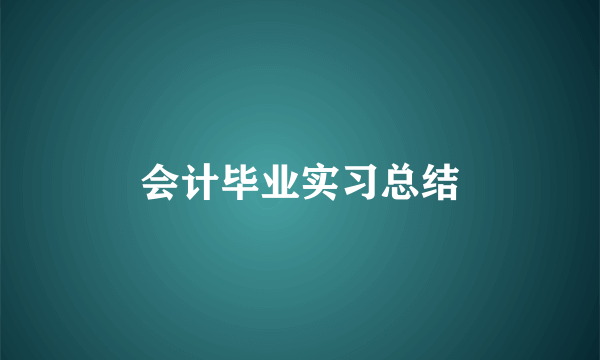 会计毕业实习总结