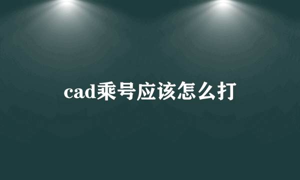 cad乘号应该怎么打