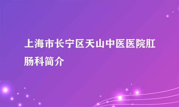 上海市长宁区天山中医医院肛肠科简介