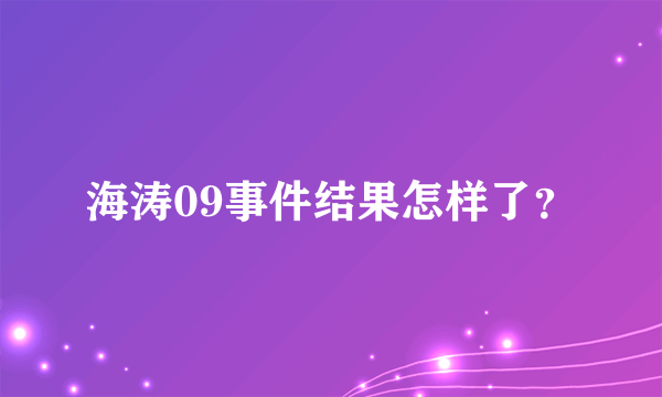 海涛09事件结果怎样了？