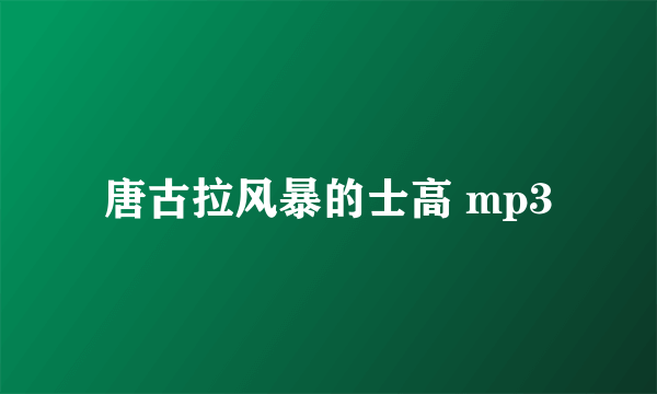 唐古拉风暴的士高 mp3