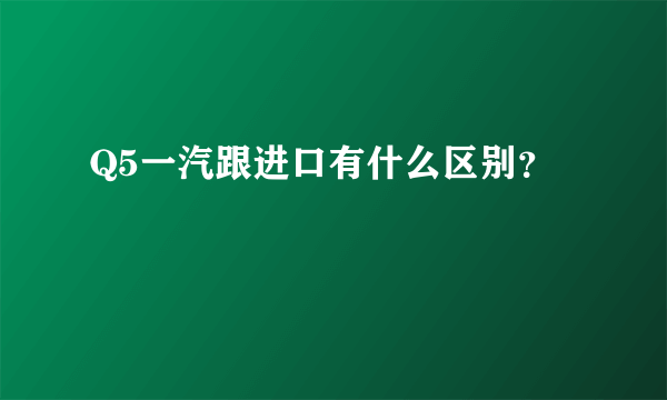 Q5一汽跟进口有什么区别？