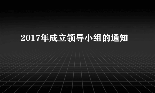 2017年成立领导小组的通知