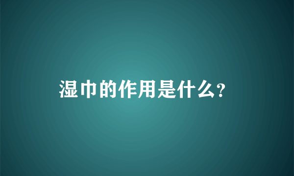 湿巾的作用是什么？