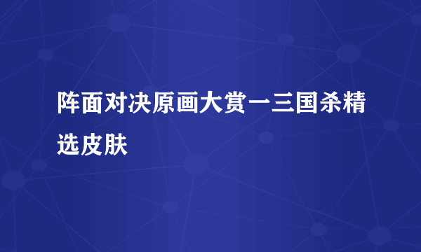 阵面对决原画大赏一三国杀精选皮肤