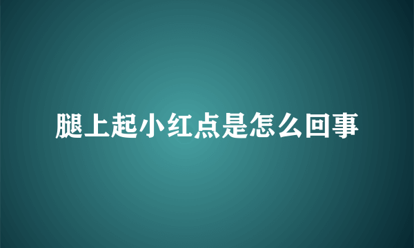 腿上起小红点是怎么回事