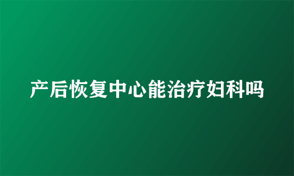 产后恢复中心能治疗妇科吗