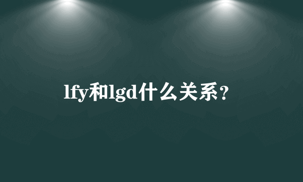 lfy和lgd什么关系？