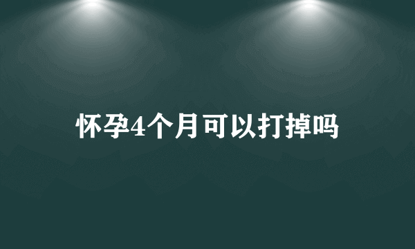 怀孕4个月可以打掉吗