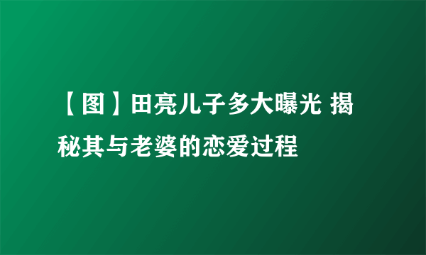 【图】田亮儿子多大曝光 揭秘其与老婆的恋爱过程