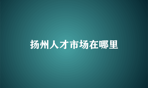 扬州人才市场在哪里