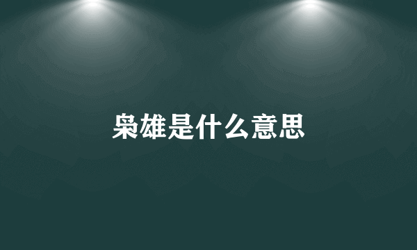 枭雄是什么意思