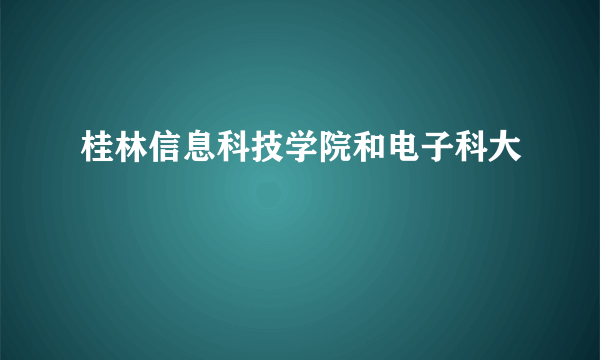 桂林信息科技学院和电子科大