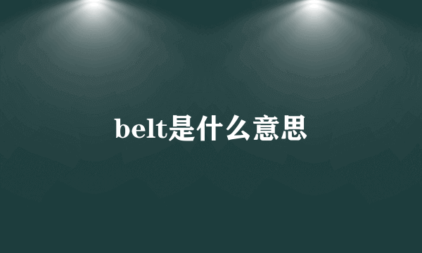 belt是什么意思