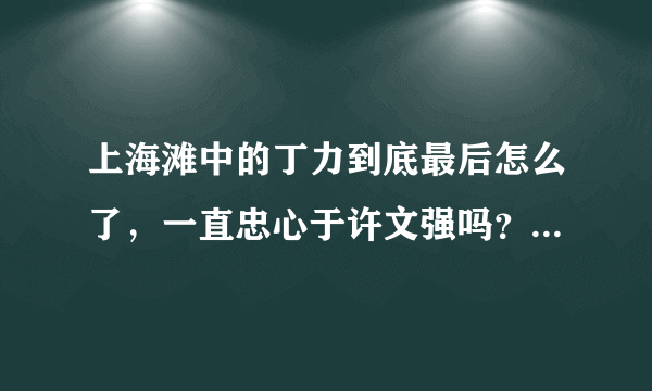 上海滩中的丁力到底最后怎么了，一直忠心于许文强吗？介绍详细一点