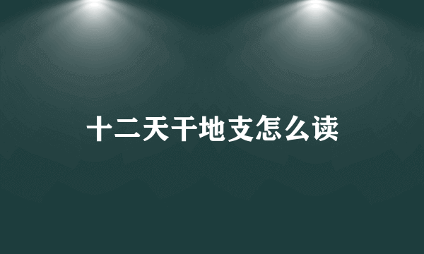 十二天干地支怎么读