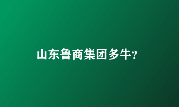 山东鲁商集团多牛？