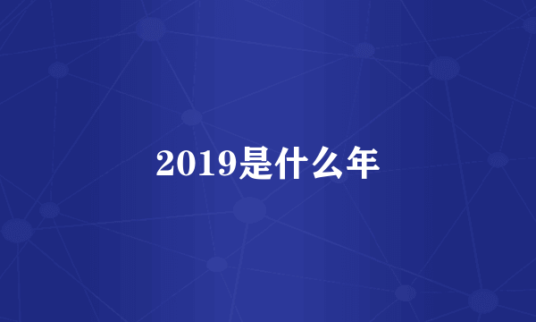 2019是什么年